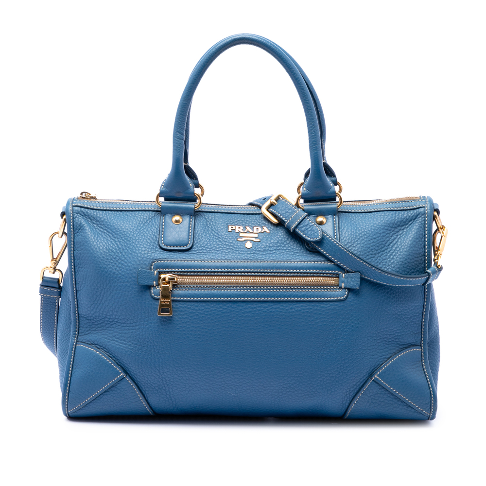 Pre-Loved Prada Vitello Daino Zip Top Satchel